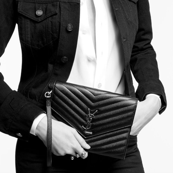 ❌️❌️SOLD❌️❌️ Saint Laurent New Clutch in Fog - Picture 11 of 11